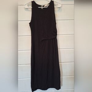LOFT Elegant Black Midi Dress